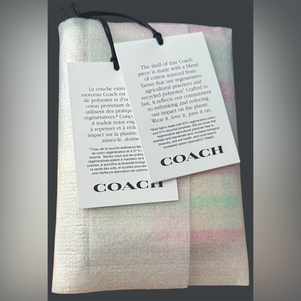 COACH 💕 Corner Zip Wristlet Wallet with Pink & Green Plaid Print - Picture 5 of 7